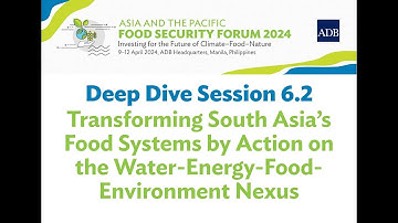 Transforming South Asia’s Food Systems by Action on the Water Energy Food Environment Nexus